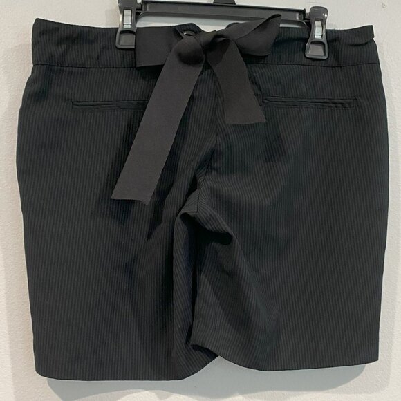 Black Striped Shorts with Bow in Back - Picture 2 of 8